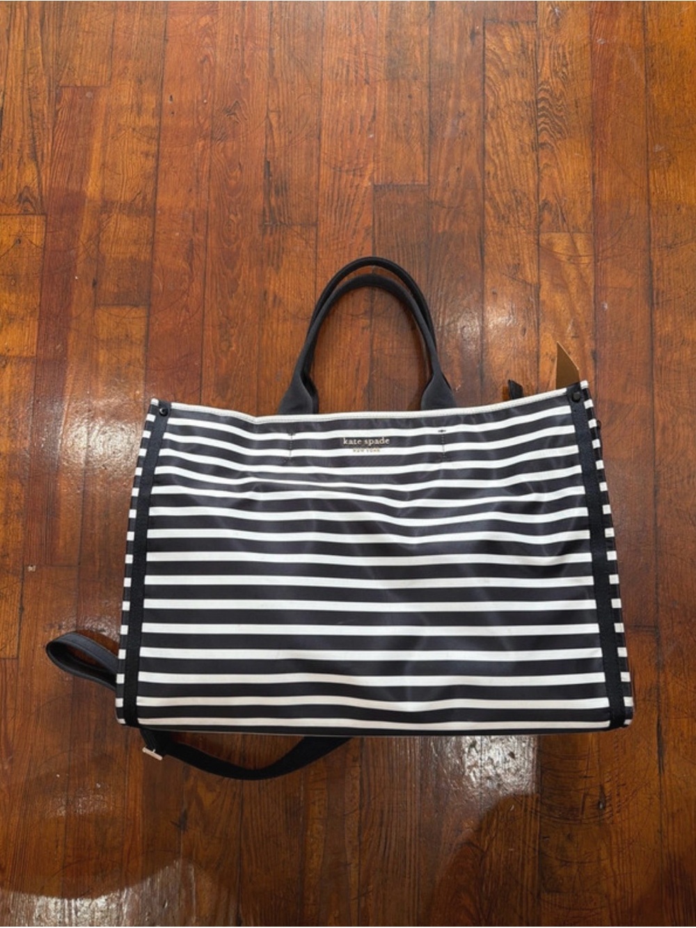 kate spade Black and White Striped Tote